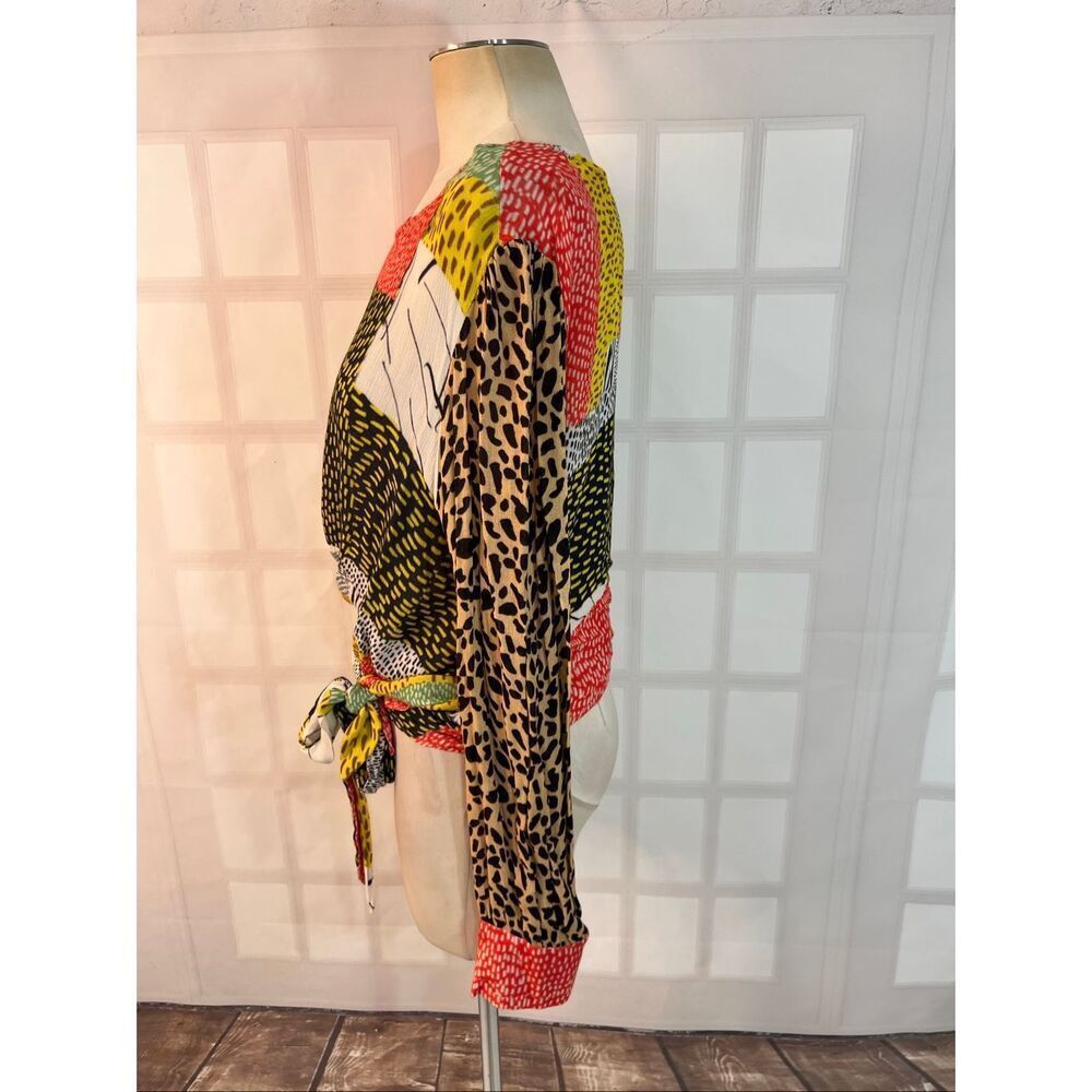 Blink London Anthropologie unique wrap long sleeve blouse size xl - Picture 7 of 13